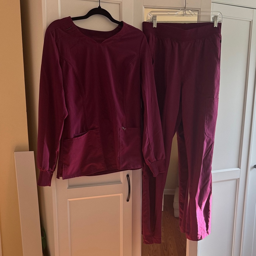 Wine Colored Cherokee Infinity Scrub Set